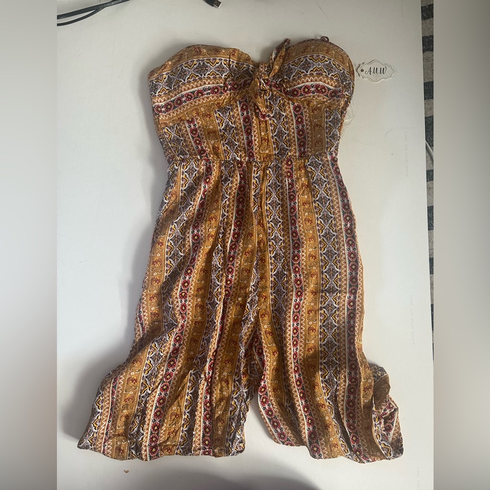 AUW Multicolor Strapless Jumpsuit